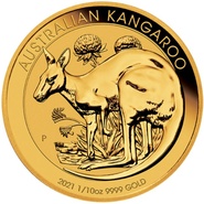 Kangourou en or de 1/10 Once - 2021