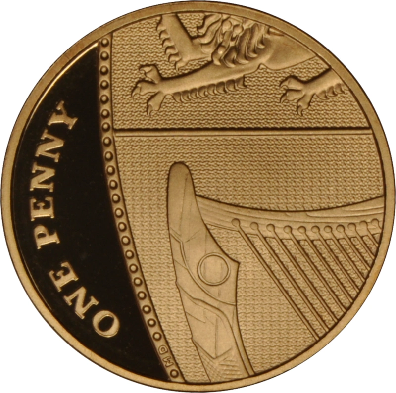 Pièce 1 Pence Or 2015 Royal Shield 5ème Portrait BE