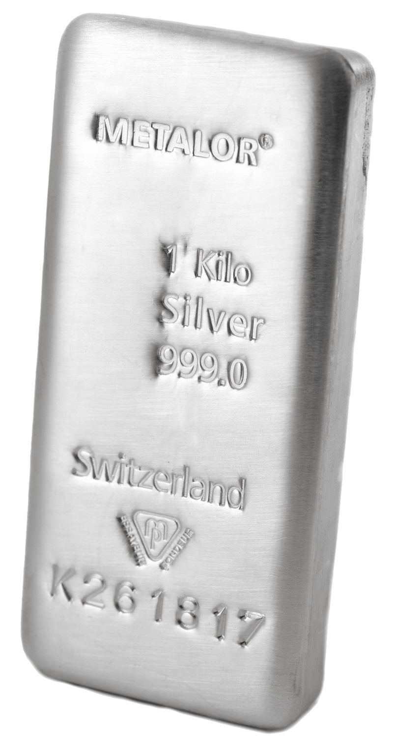 Lingot d'argent de 1 kilo - Metalor