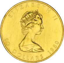 Pièce Maple Leaf Or 1 Once 1980