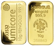 Lingot d'or de 10 grammes - notre choix (occasion)