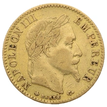 Pièce 10 Francs Or 1867 Napoléon III Tête Laurée A