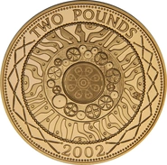 Pièce d'or de 2 livres sterling de 2002 (double souverain) Technologies
