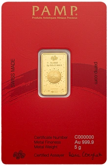 Lingot d'or 5 g 2026 Année du Cheval PAMP