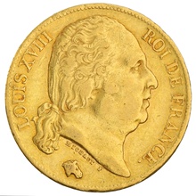 20 Francs en or - Louis XVIII Tête Nue 1820 A