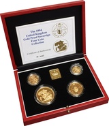 Ecrin de collection de 4 souverains en or- 1994