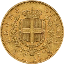 Pièce 20 Lire Or Italienne Emmanuel II