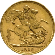 Pièce Souverain Or 1878 Victoria Tête Jeune M