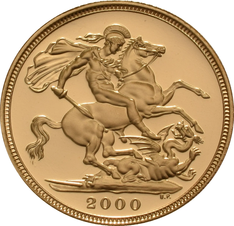 Pièce Souverain Or 2000 Elisabeth II 4ème Tête BE