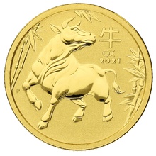 Collection Perth Mint Lunar en or de 1/10 once - 2021 Année du Bœuf
