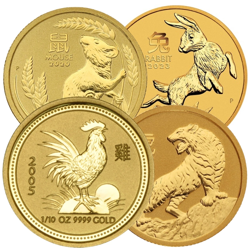 Pièce Perth Mint Lunar Or 1/10 Once Meilleur Rapport Qualité-Prix