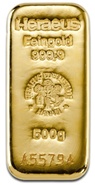 Lingot d'or de 500 grammes - Heraeus