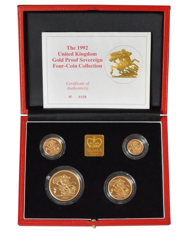 1992 Gold Proof Sovereign Four Coin Set