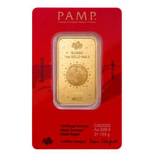 Lingot d'Or 1 Once Pamp 2025 Année du Serpent