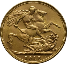 Pièce Souverain Or 1918 Georges V I