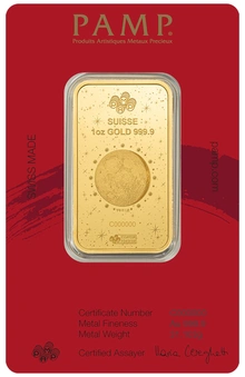 Lingot d'or 1 oz 2026 Année du Cheval PAMP