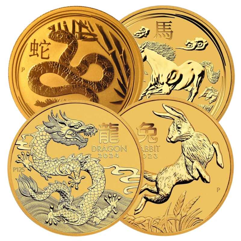 Pièce Perth Mint Lunar Or 1/20 Once Notre Choix