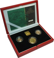 Ecrin de collection de 3 souverains en or- 2001