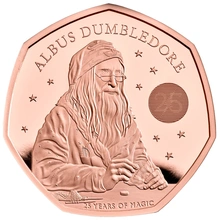 Pièce 50 Pence Or 2023 25ème Anniversaire de Harry Potter - Dumbledore BE en Boîte