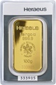Lingot d'or de 100 grammes - Heraeus
