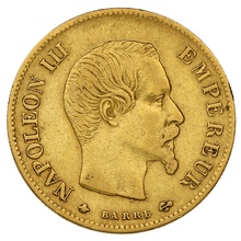 10 Francs Or 1859 Napoléon III Tête Nue BB
