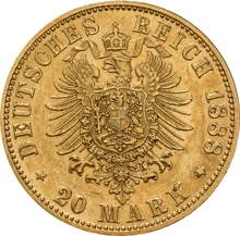 Pièce 20 Mark Or Allemand Friedrich III 1888