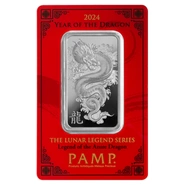 Lingot d'Argent 1 Once Argent Pamp 2024 Année du Dragon