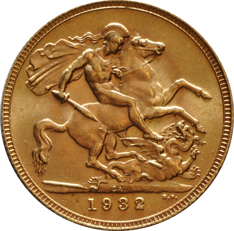 1932 Gold Sovereign Coin George V SA
