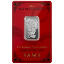 Lingot d'Argent 10g Pamp 2024 Année du Dragon