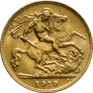 Demi-souverain en or - 1913