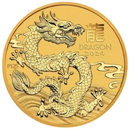 Pièce Perth Mint Lunar Or 2 Onces 2024 Année du Dragon