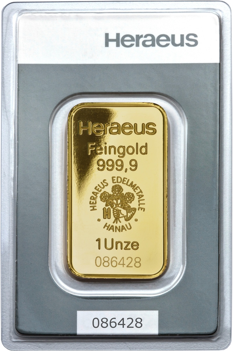 Lingot d'or de 1 once - Heraeus
