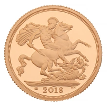Pièce Souverain Or 2018 Elisabeth II 5ème Tête BE Piéfort Coffret