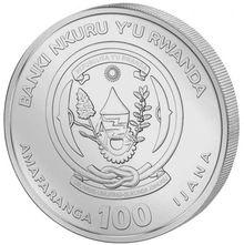 Pièce Africaine Crocodile Rwanda Argent 1 Once 2023