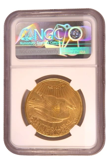 Pièce d'or Double Eagle St Gaudens Head 1910 de 20 $ San Francisco NGC MS62