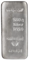 Lingot d'Argent 500g Metalor