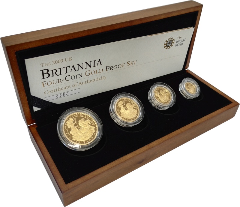Ecrin de collection de 4 Britannia en or - 2009