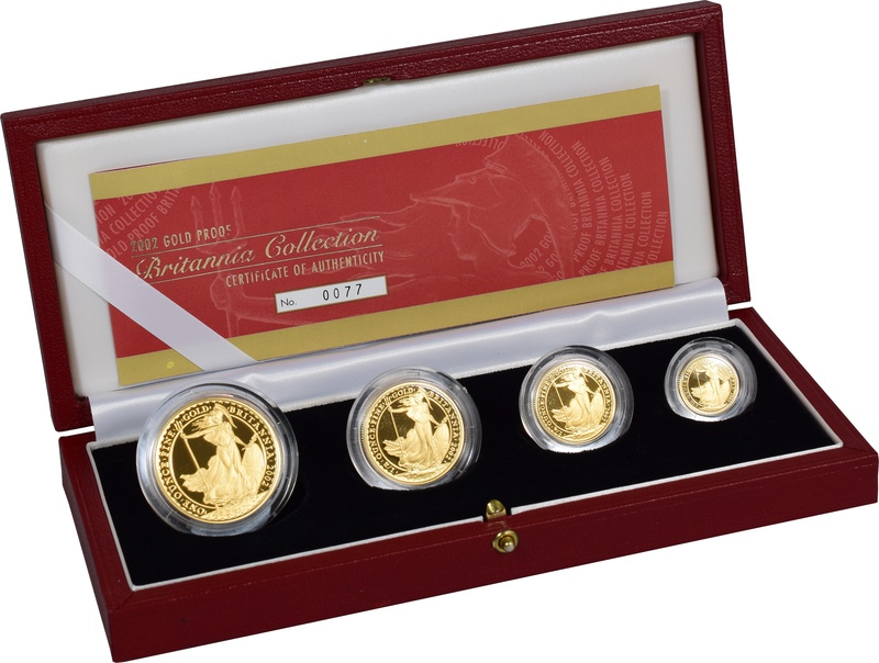 2002 Proof Britannia Gold 4-Coin Boxed Set