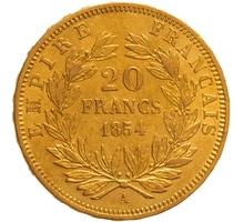 Pièce 20 Francs Or 1854 Napoléon III A