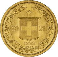 Pièce 20 Francs Or Suisse Tête Helvetia