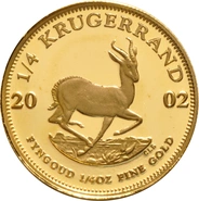 Pièce Krugerrand Or 1/4 Once 2002 BE