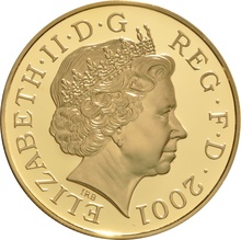 Ecrin Quintuple Souverain Or £5 Reine Victoria 100 Ans de Règne 2001