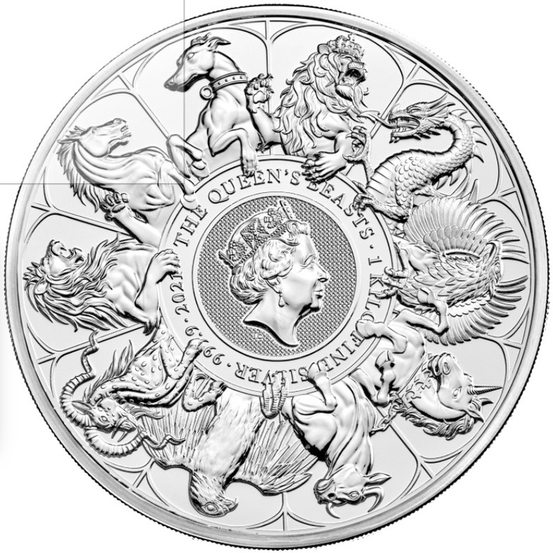 2021 Queen's Beast Completer 1kg Silver Coin