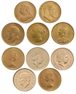 10 Pièces Souverains Or Portraits