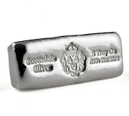 Lingot d'Argent 5 Onces Scottsdale Moulé