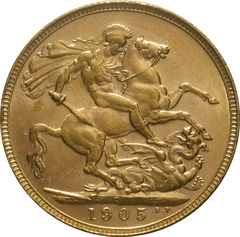 Pièce Souverain Or 1905 Édouard VII P