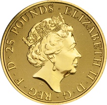 Royal Mint Queen's Beasts Or 1/4 Once 2018 le Taureau Noir