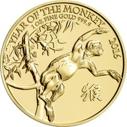 Collection Royal Mint Lunar de 1 once en Or- 2016 Année du Singe