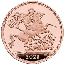Pièce Souverain Or 2023 Couronnement Charles III BE en Boîte