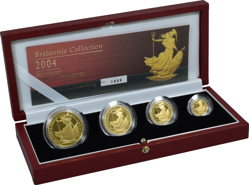 2004 Proof Britannia Gold 4-Coin Boxed Set